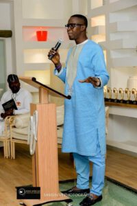 Dr. Alhaji K. Tarawally giving mentorship speech